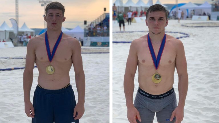 Молдавские спортсмены взяли золото на Чемпионате Европы по пляжной борьбе среди молодежи 