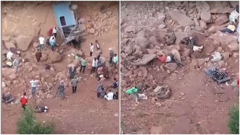 /Видео/ В Марокко микроавтобус рухнул в ущелье. Все пассажиры погибли /Видео/ В Марокко микроавтобус рухнул в ущелье. Все пассажиры погибли