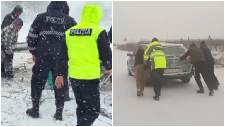 /Видео/ Более 1,4 тыс. полицейских помогали застрявшим на дорогах из-за снегопада