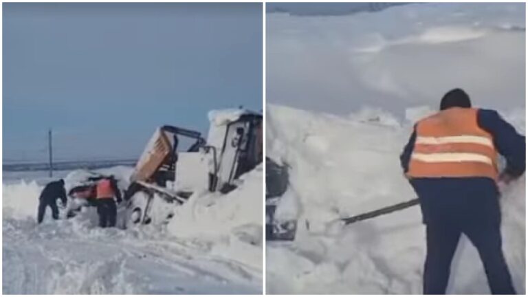 /Видео/ В Комрате расчищают от снега участок трассы М3 на объездной дороге /Видео/ В Комрате расчищают от снега участок трассы М3 на объездной дороге